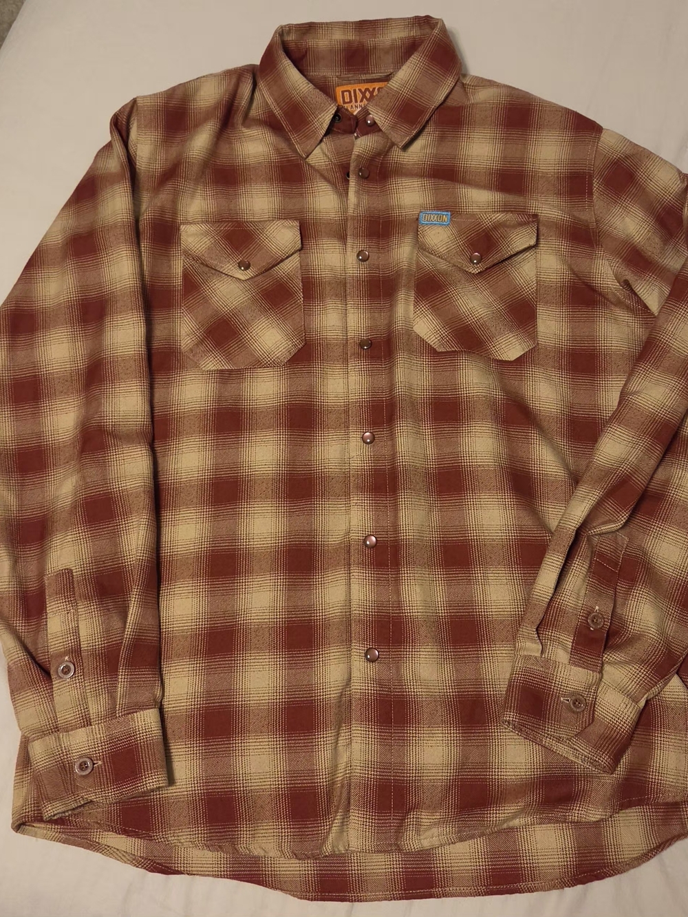 Dixxon Flannel Co Pueblo Men's Large D-Tech Plaid Button Up Long Sleeve Shirt